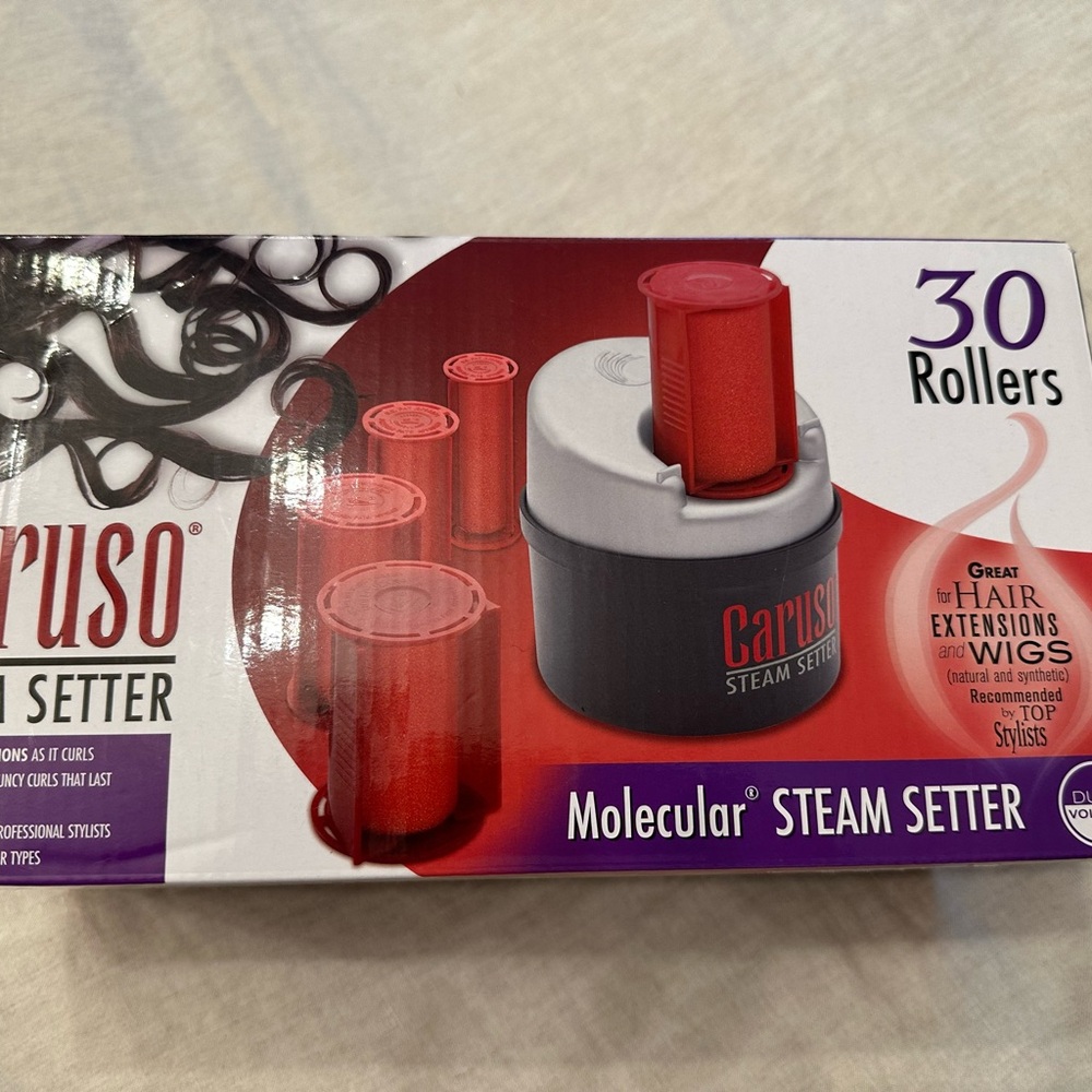 Caruso Red and Black Steam Setter Hair Rollers - 30 Jumbo Rollers - Picture 2 of 3